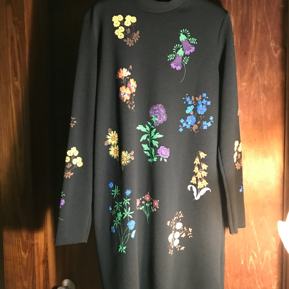 Zara Embroidery Floral Mini Dress